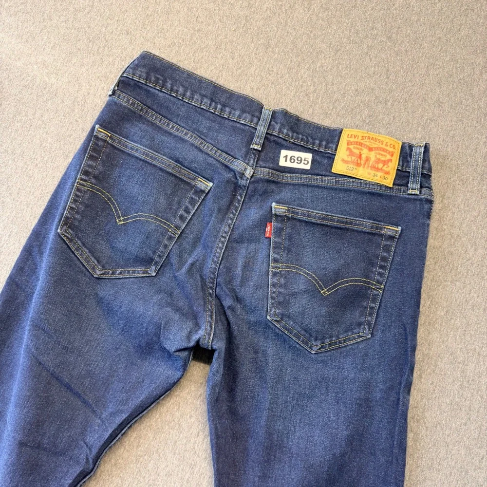 Levis 512 Slim Taper Jeans Mens 34x30 Dark Wash Blue Denim Pants
